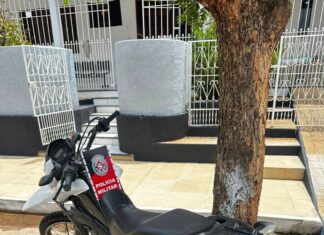Polícia Militar apreende moto com sinais identificadores adulterados, em São Bento