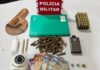 Polícia Militar apreende munições e drogas durante ação, em São Bento
