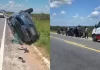 Carro capota na BR-361 entre Patos e Santa Terezinha