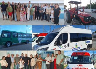 Prefeitura de Santa Terezinha faz a entrega de transportes à população, reinaugura o CRAS e entrega a obra de reforma da UBS