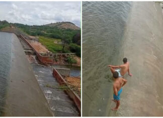 Barragem da Farinha transborda, em Patos