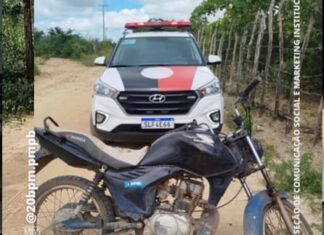 Polícia Militar recupera motocicleta roubada, em Imaculada
