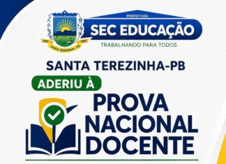 Município de Santa Terezinha faz adesão a Prova Nacional Docente (PND)