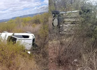 Carro capota na PB-262 entre Patos e São José do Bonfim